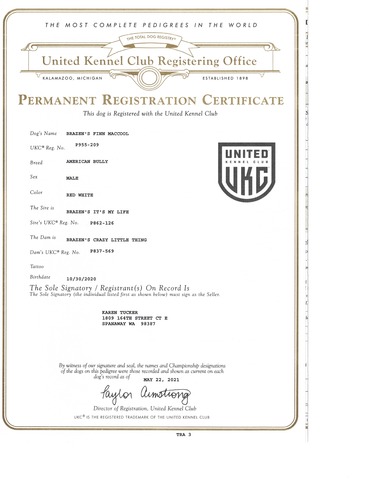 UKC Registration Pg 1